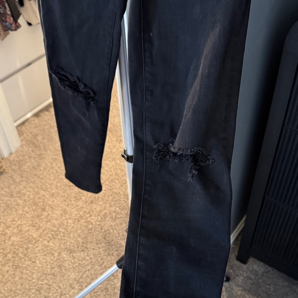 Black Distressed Jeans - Picture 4 of 5
